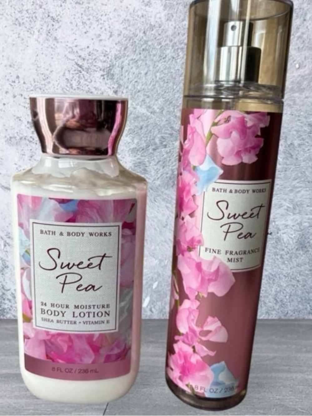 Bath & Body Works Sweet Pea Pink Body Lotion & Fine Fragrance Mist NEW